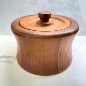 Vintage Danish Selandia Ice Bucket Orange Teak Mid Century Denmark Barware